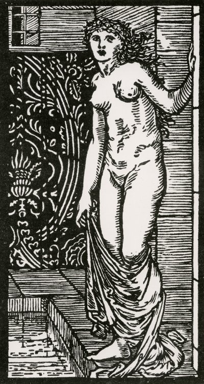 Psique en el baño, 1866 de Edward Coley after Burne Jones