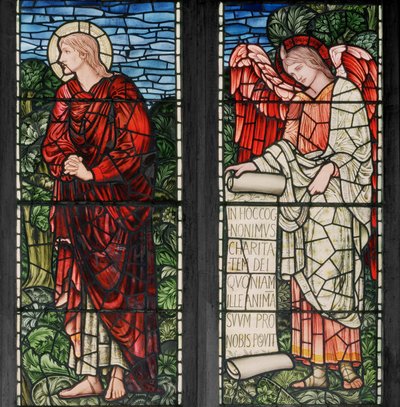 San Juan y Ángel con Pergamino de Edward Coley and Dearle Burne Jones