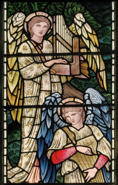 Ángeles del Paraíso, Músicos Ángeles (detalle) de Edward Coley and Dearle Burne Jones