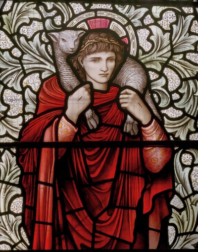 El Buen Pastor (detalle) de Edward Coley and Dearle Burne Jones