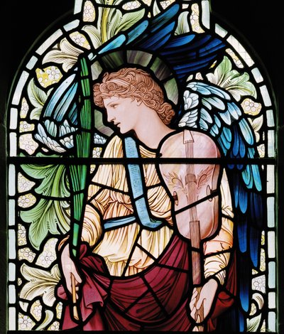 Ángel Músico (detalle) de Edward Coley and Dearle Burne Jones