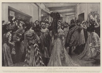El vestuario de la Ópera de Berlín después de la obra (litografía) de Edward Cucuel