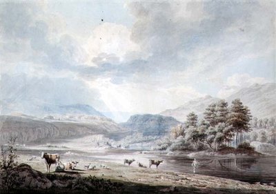 Lago entre colinas de Edward Dayes