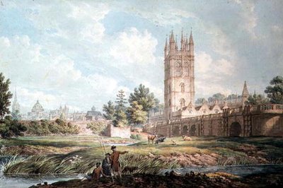 Magdalen College y Puente, Oxford, desde el río de Edward Dayes