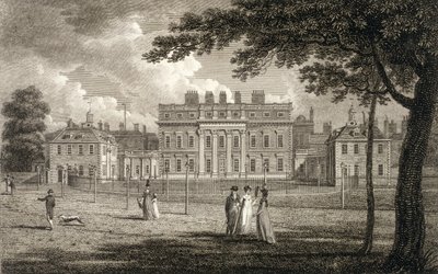 Vista de la Casa de Buckingham, grabado por W. Knight, publicado en 1799 de Edward Dayes
