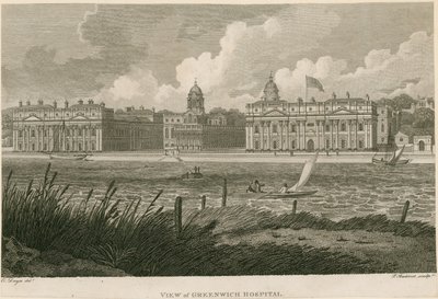 Vista del Hospital de Greenwich, Londres de Edward Dayes