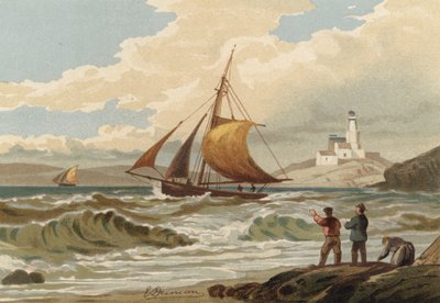Barcos de pesca regresando, Faro de Mumbles de Edward Duncan