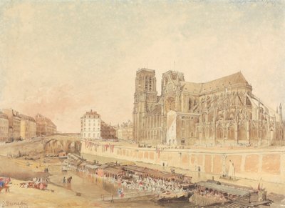 Notre Dame, París, desde la orilla izquierda de Edward Duncan