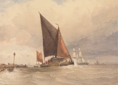 Barcaza de vela en el mar de Edward Duncan