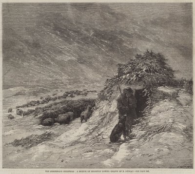 La Navidad del Pastor, un boceto en Brighton Downs de Edward Duncan