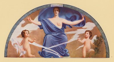 Calíope, musa de la poesía épica y la elocuencia (litografía en color) de Edward Emerson Simmons
