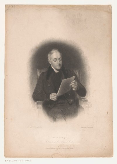 Portret van uitgever John Murray Sr. Murray, editor de las obras de Lord Byron (título sobre el objeto) de Edward Finden