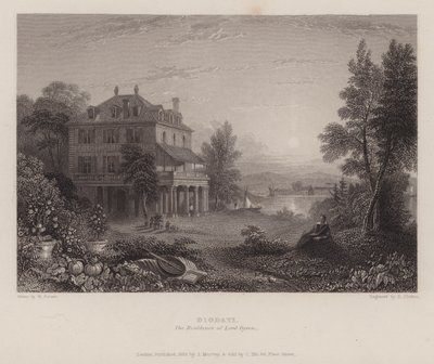 Villa Diodati, la residencia de Lord Byron de Edward Francis (after) Finden