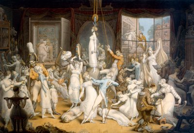 Un elegante establecimiento para señoritas (acuarela sobre papel) de Edward Francis Burney