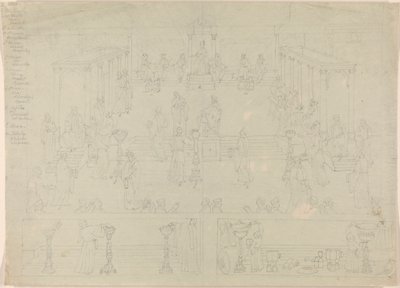 Diseño para la Cámara de Gobierno romana (?) de Edward Francis Burney