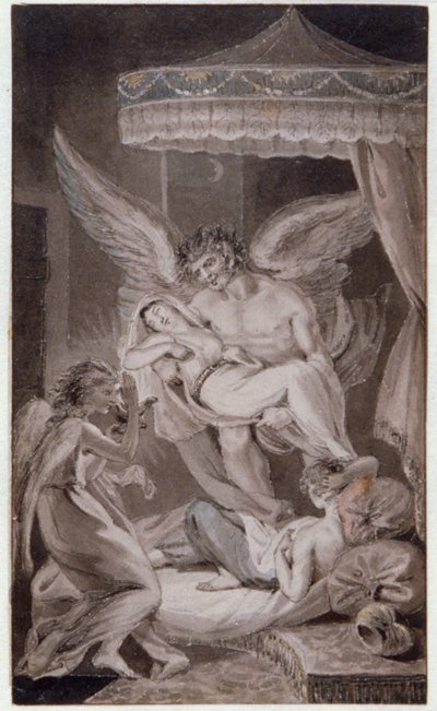 Genio llevando el alma en alto de Edward Francis Burney