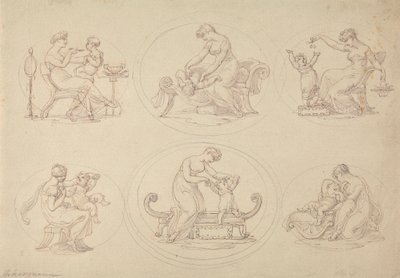 Seis estudios sobre el juego entre madre e hija de Edward Francis Burney