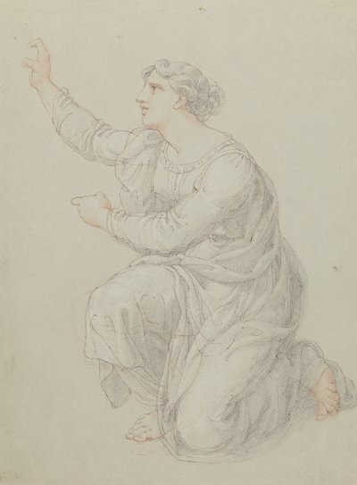 Estudio para la figura arrodillada de Priscila de Edward Francis Burney