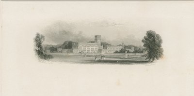 Trentham Hall: grabado en acero de Edward Francis Finden