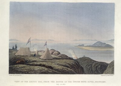 Vista del mar Ártico, desde la desembocadura del río Coppermine, medianoche, 20 de julio de Edward Francis Finden