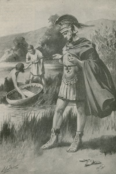 César en la pequeña isla del tesoro (litografía) de Edward Frederick Skinner