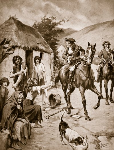 Vida irlandesa, c.1710, ilustración de "Hutchinson