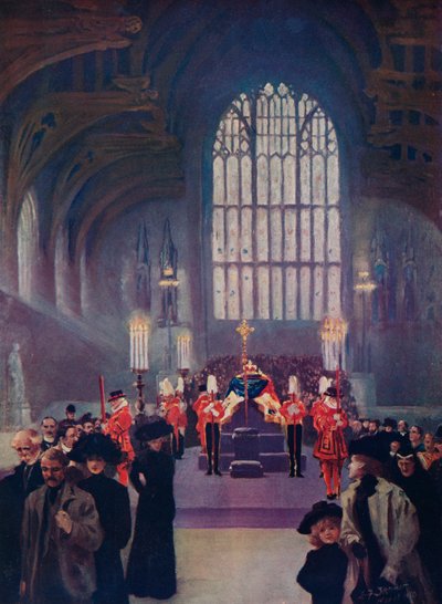 El Homenaje de su Pueblo: Rey Eduardo en Estado, Westminster Hall, 16-19 de Mayo de Edward Frederick Skinner