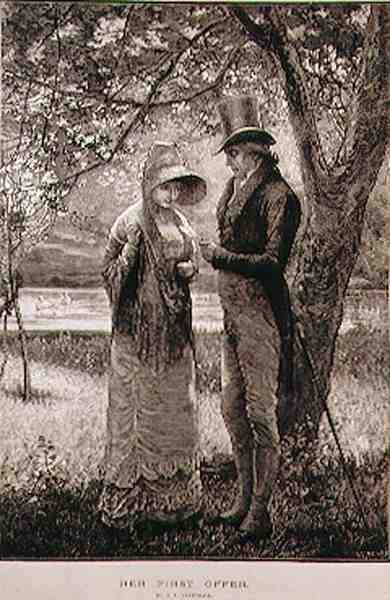 Su primera oferta, grabado por W. I. Mosses, de The Illustrated London News, 23 de julio de 1881 de Edward Frederick after Brewtnall