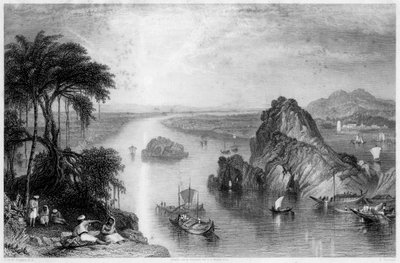 Rocas en Colgong en el Ganges, India, 1838 de Edward Goodall