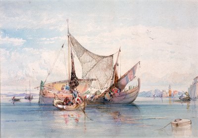 Barcos en un lago del norte de Italia de Edward Harper