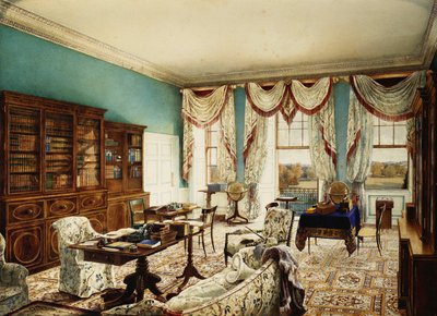 La biblioteca, Binfield, Berkshire, con vista sobre el parque de Edward Hassell