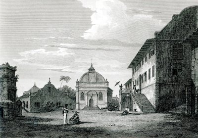 Casa de Gobierno en Malaca, grabado por George Cooke de Edward Hawke Locker