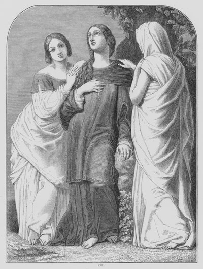 John Milton, Il Penseroso (grabado) de Edward Henry (after) Wehnert