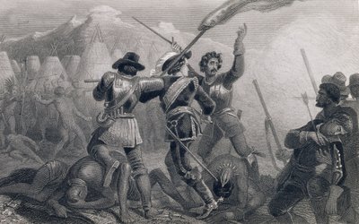 La guerra de los Pequots, 1636, de 