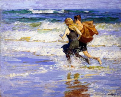 En la playa de Edward Henry Potthast
