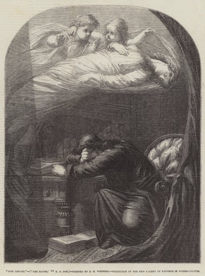 La perdida Leonor, El cuervo, por E. A. Poe de Edward Henry Wehnert