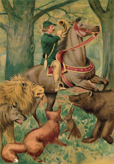 El cazador y los animales, 1901 de Edward Henry Wehnert