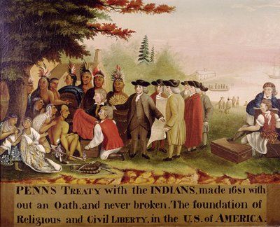 El tratado de Penn con los indios en 1682, c.1840 de Edward Hicks