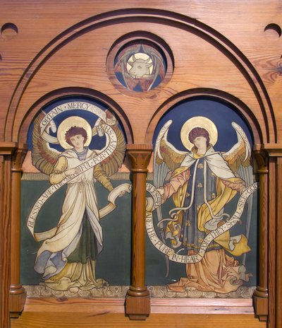 Garstang, St Thomas, Shrigley & Hunt (1873-1982), Edward Holmes Jewitt (1849-1929), Angel Reredos, c.1877 de Edward Holmes Jewitt