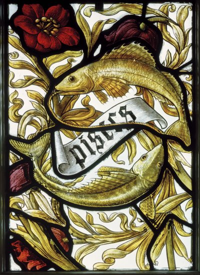 Pownall Hall, Shrigley & Hunt (1873-1982), Edward Holmes Jewitt (1849-1929), Signos del Zodiaco, Piscis de Edward Holmes Jewitt