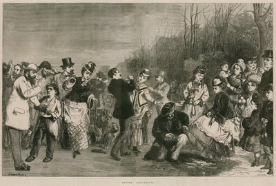 Diversiones de invierno - patinaje en Hyde Park, Londres de Edward Hughes
