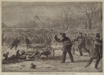 Un rescate en el Serpentine por los hombres de la Real Sociedad Humana de Edward Hull