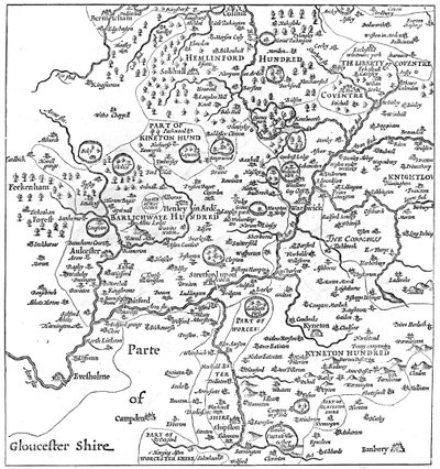 Un mapa de Stratford-upon-Avon y sus alrededores, 1610 1885 de Edward Hull