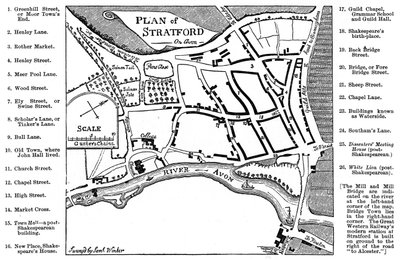 Mapa de Stratford-upon-Avon, Warwickshire, 1759 1885 de Edward Hull