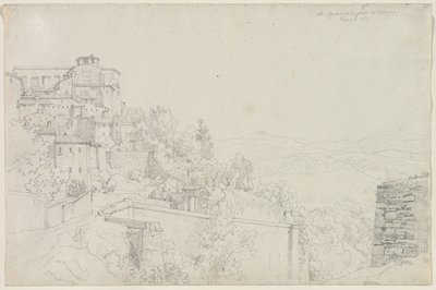 Saint Agostino from Bulagajo, Perugia (San Agostino dalla parte del Bulagajo, Perugia) de Edward Jakob von Steinle