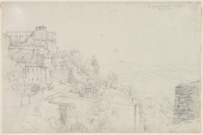 San Agostino desde Bulagajo, Perugia, 1829 de Edward Jakob von Steinle