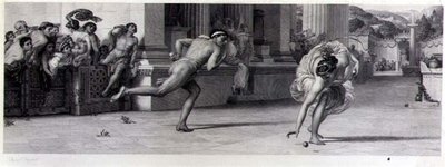 La carrera de Atalanta, grabado por Jean F. Joubert (1810-84) publicado por The Fine Art Society de Edward John (after) Poynter