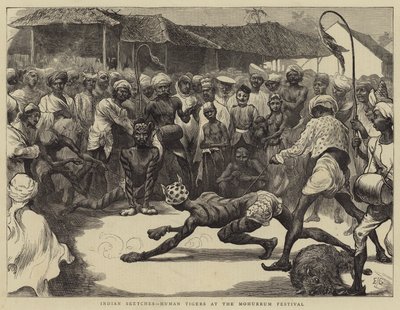 Bocetos Indios, Tigres Humanos en el Festival de Mohurrum de Edward John Gregory