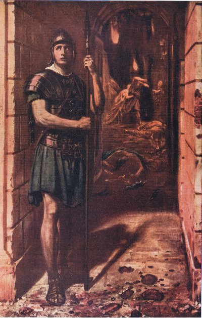 Fiel hasta la muerte, ilustración de La Biblioteca Mundial de los Mejores Libros, c.1940 de Edward John Poynter