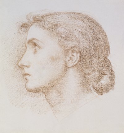 Estudio de la cabeza de una joven de Edward John Poynter